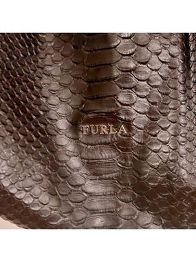 FURLA Elizabeth hobo snake embossed leather bag
